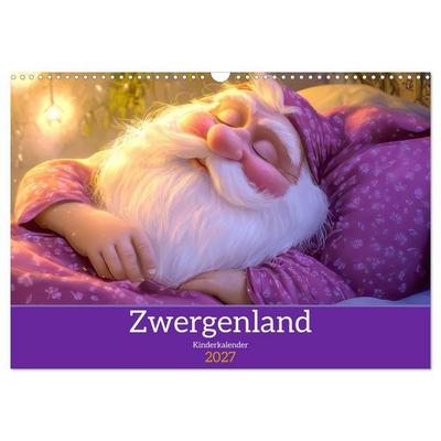 Zwergenland - Kinderkalender (Wandkalender 2027 DIN A3 quer), CALVENDO Monatskalender