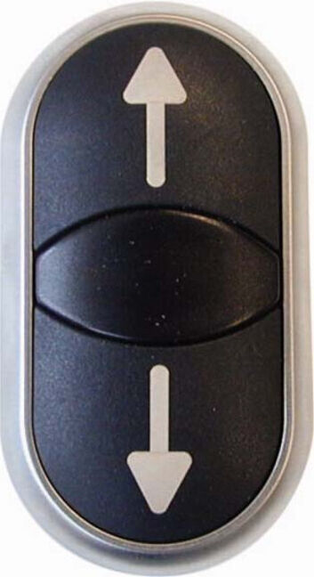 Eaton Bouton double pression lumineux, étiqueté M22-DDL-S-X7/X7 (216710)