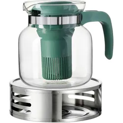 TEEKANNE MIT STÖVCHEN Salvia transparent 1 l 2er Set