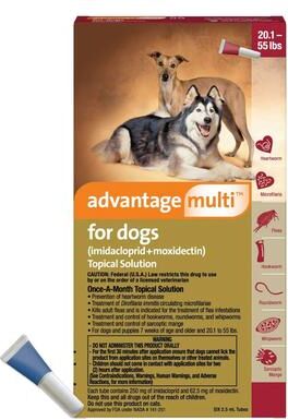 Advantage Multi (Advocate) Large Dogs 20.1-55 Lbs (Red) 12 Doses