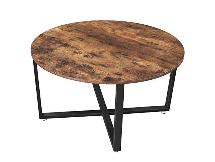 VASAGLE Koffietafel Rond, Salontafel, Stabiel Ijzeren Frame, Vintage