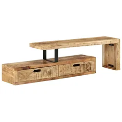 Helloshop26 - Multimedia-TV-Ständer TV-Regal TV-Sideboard Esszimmer Wohnzimmer Schlafzimmer massives braunes Mangoholz 02_0026965