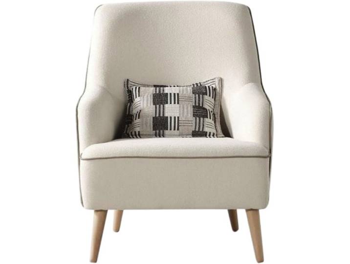 JVmoebel Sofa Moderner weißer Sessel aus Textil für stilvolles Wohnen, 1-Teilig 1 Teile, Made in Europe