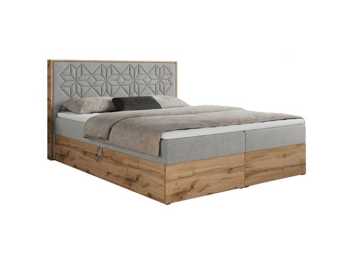BOXBETT NESSI - 180/200 Hellgrau Struktur - H3