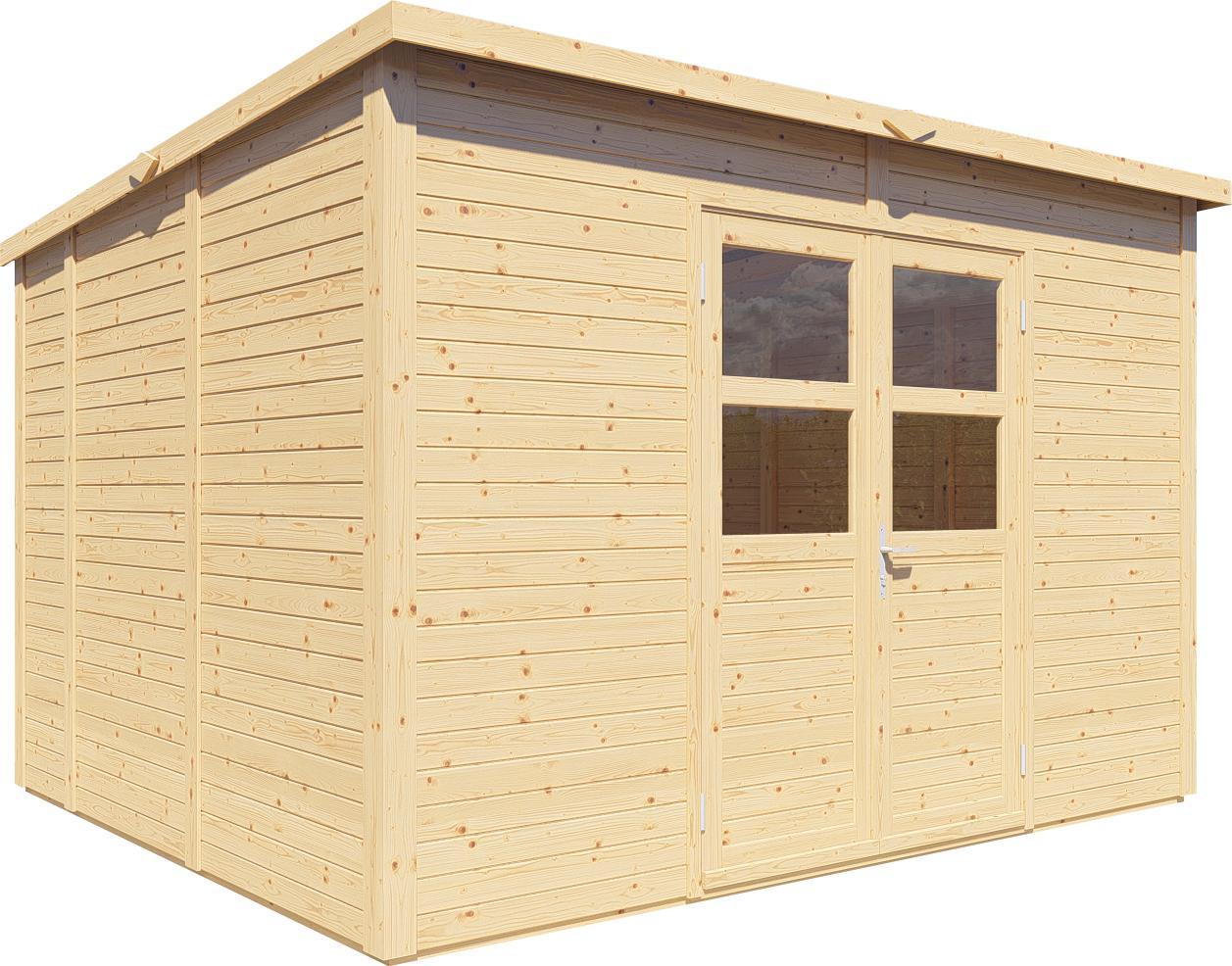 Gartenhaus Konsta Baltrum 2 mit Fußboden 337 x 306 cm natur