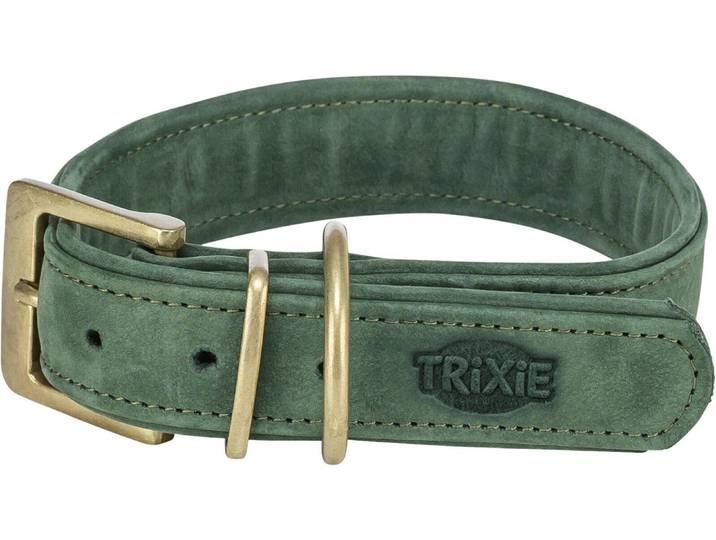 Hunde-Halsband TRIXIE Pure M , grün (salbeigrün), Echtleder, Tier-Halsbänder, Hunde-Halsband, Grösse verstellbar