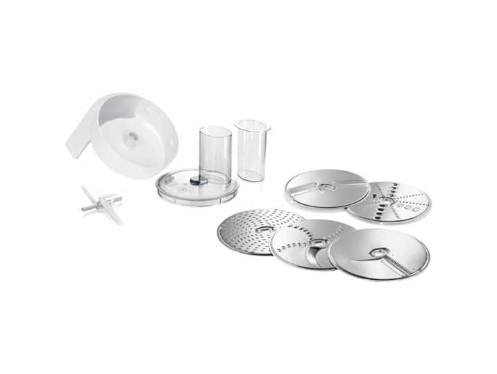 Bosch rasp en snij opzetstuk, MUZ5VL1, accessoire voor Bosch MUM2, MUM4 en MUM5 keukenmachines, 5 verschillende snijschijven,
