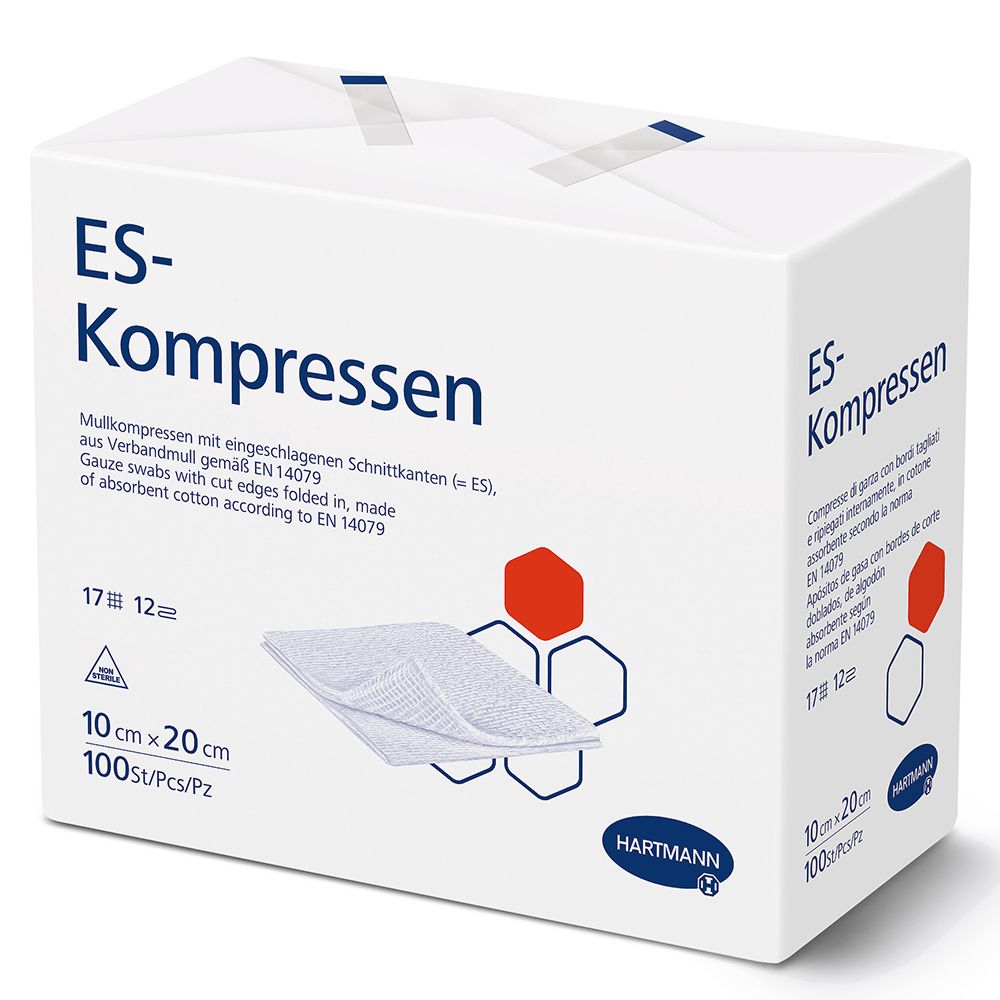 Es-Kompressen unsteril 10x20 cm 12fach 100 St Kompressen
