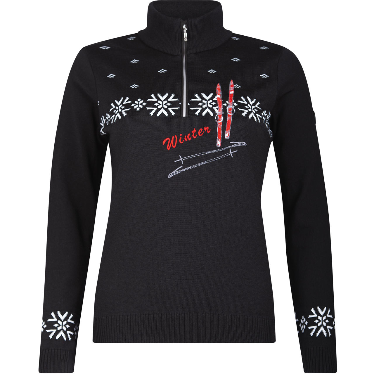 Newland Damen gestricktes Funktionsshirt ENGELBERG black/white - S