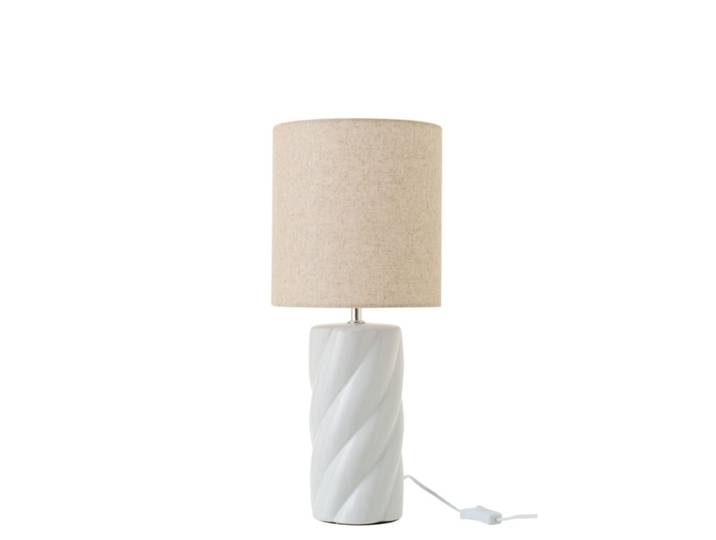 Lampe de table en céramique blanc 23x23x53 cm