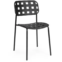 Gartenstuhl Clover 4er-Set aus Metall, modern, stapelbar, schwarz, pflegeleicht
