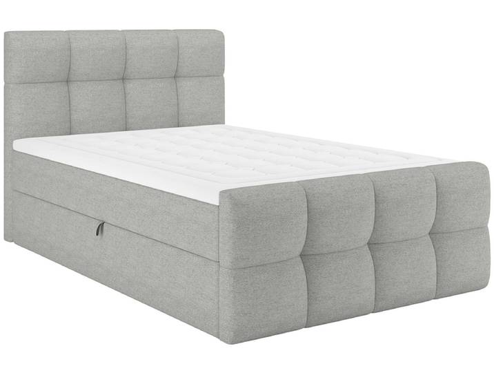 Boxspringbett BELLAGIO grau 140x200cm halbfest