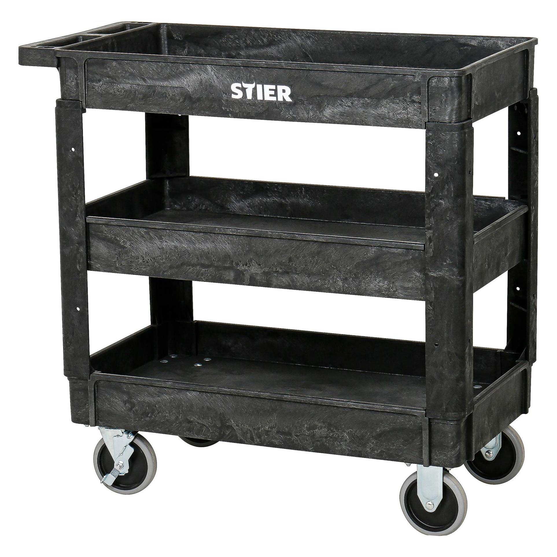 Stier Kunststoff-Vielzweckwagen mit 3 Etagen 250kg LxBxH 870x430x850mm (250 kg, 3) (51591349)