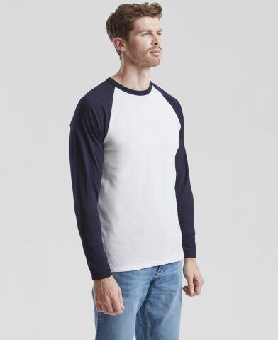 T-shirt Baseball maniche lunghe Personalizzate o neutre Fruit of the Loom