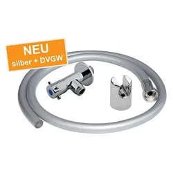 Kneipp-Schlauch silber 2,5 m Vollstrahlschlauch mit 1/2" Wandventil