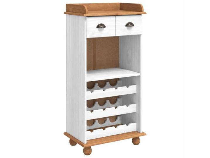Xolmizyn Weinschrank ASKIM Kiefer Massivholz Regal Honig-Finish Robustes Kiefernholz, Für Küche & Esszimmer, Viel Stauraum, Traditionell