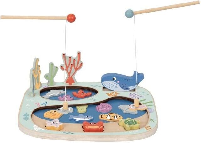 Tooky Toys Tooky Toy - Wooden Fishing Game for Kids - Develops Hand-Eye Coordination and Fine Motor Skills