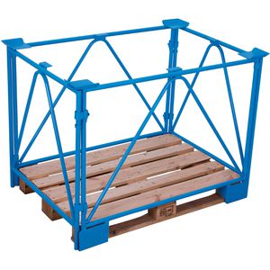 VARIOfit Palettenaufsatz Typ 68, pa-080.013, blau, Stahl, Rahmen, 120 x 80cm, Höhe 100cm