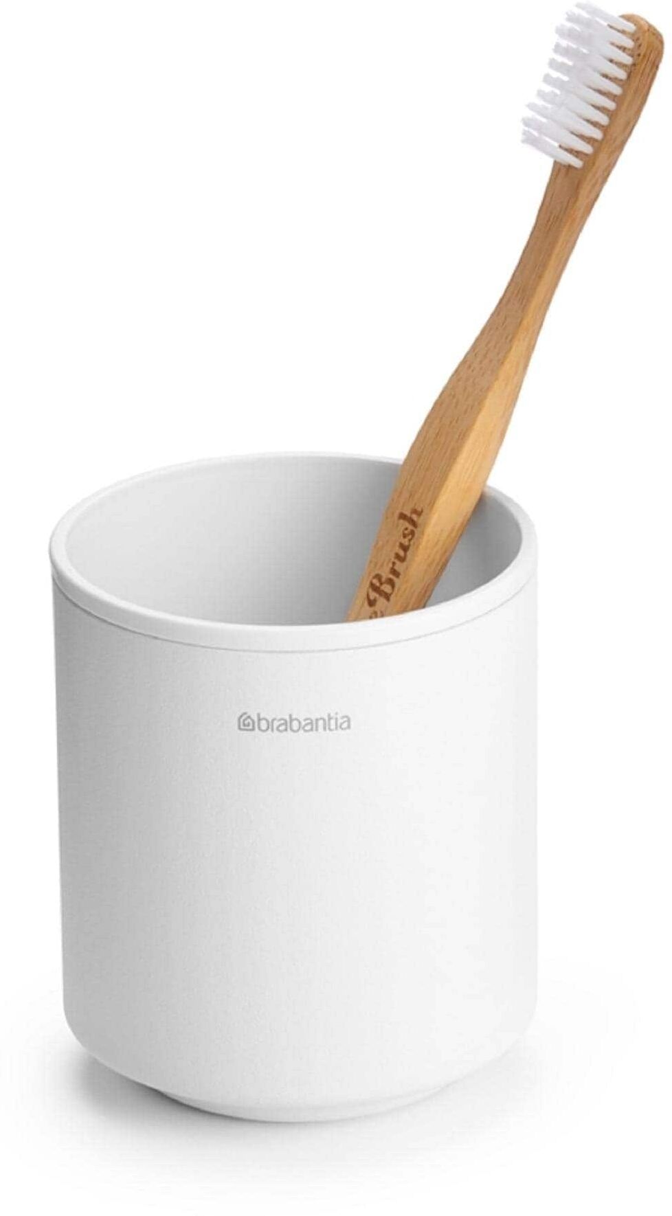 Zahnputzbecher BRABANTIA "Mindset Weiss", weiss (weiß), H:9,4cm, Zahnputzbecher, Zahnputzbecher weiß Einheitsgröße