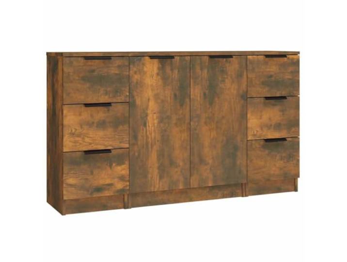 KKgypkn Sideboards 3er Set Räuchereiche Holzwerkstoff Pflegeleicht, stabil, feuchtigkeitsbeständig, viel Stauraum, multifunktional als Konsolenschrank oder Beistellschrank