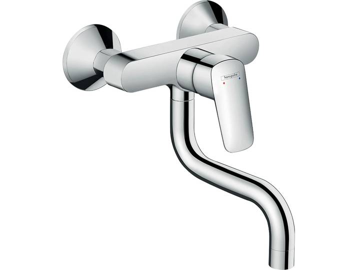 Mitigeur d'évier hansgrohe Logis chromé\, modèle mural\, 1 pièce.