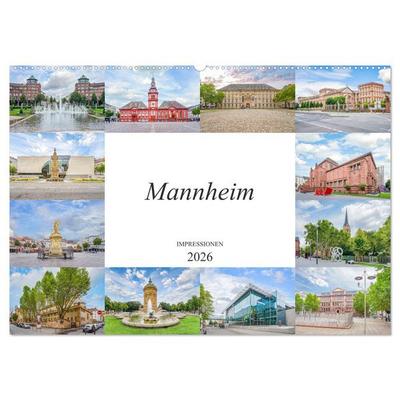 Mannheim Impressionen (Wandkalender 2026 DIN A2 quer), CALVENDO Monatskalender