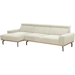 ECKSOFA mit Longchair links Katrien Cordstoff creme