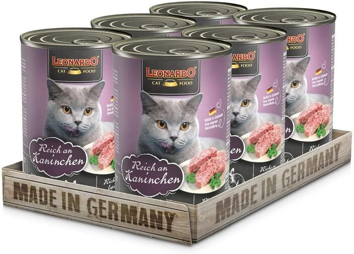 Leonardo Comida Úmida Gato Rico Em Coelho 6 Uds 400g