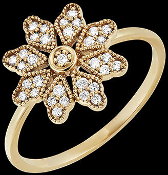 Edenly Ring BlÃ¼te - Narzisse - Gelbgold, 18 Karat, mit Diamanten