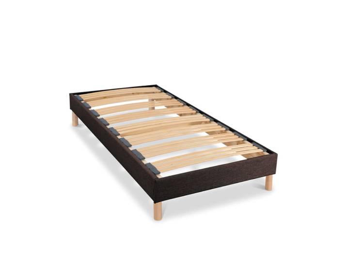 Sommier lattes tissu marron 90x190