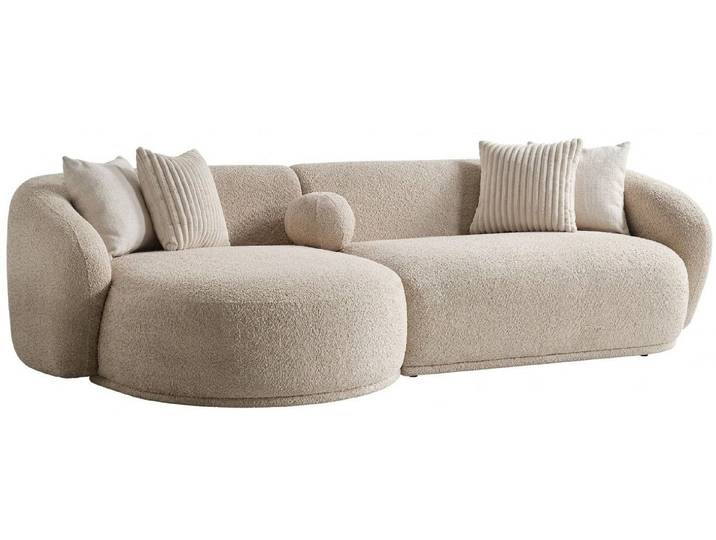 JVmoebel Ecksofa Ecksofa L-Form Beige Stoffbezug Modern Wohnzimmer komfortabel, 2 Teile