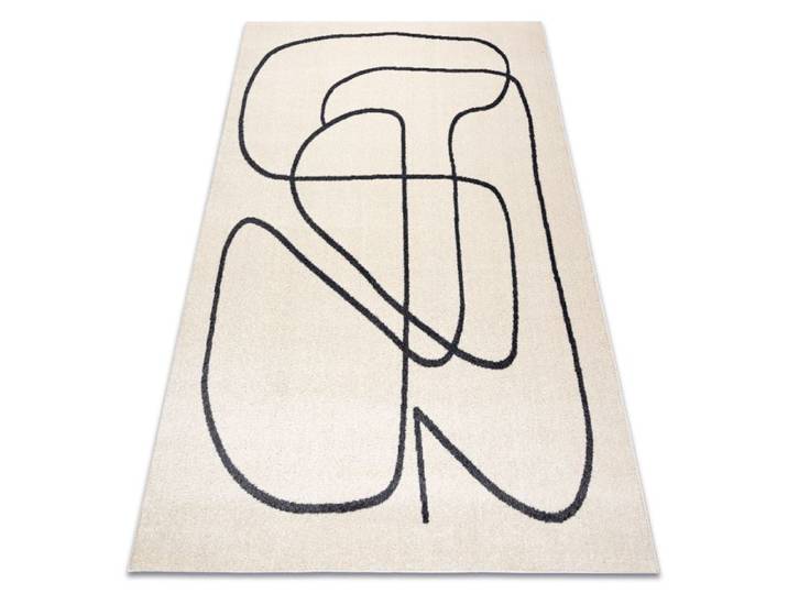 Tapis FUSION 8297 crème / gris foncé - Lignes moderne abstrait - 80x150 cm