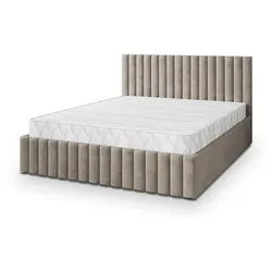 POLSTERBETT CARMIA 180x200 cm mit Bettkästen - Beige