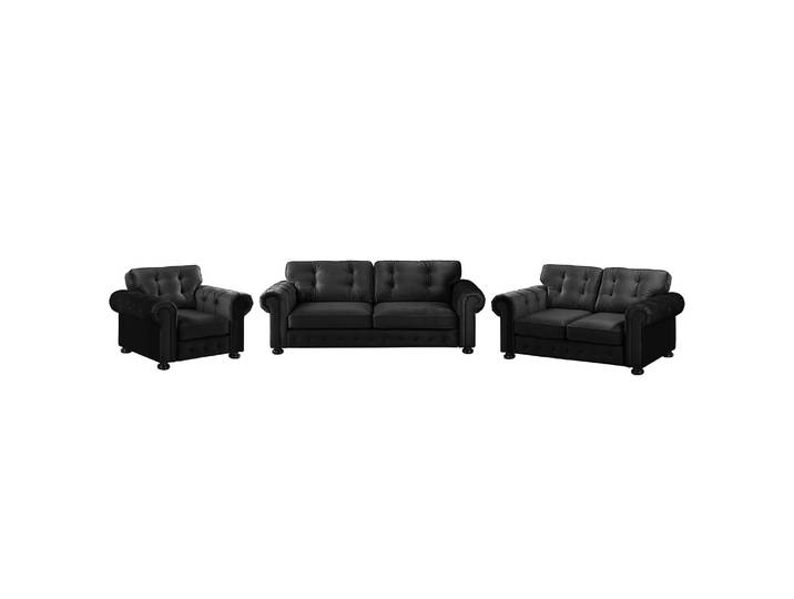 Polstergarnitur Marau 3-2-1 Grau/Anthrazit Webstoff Glamour