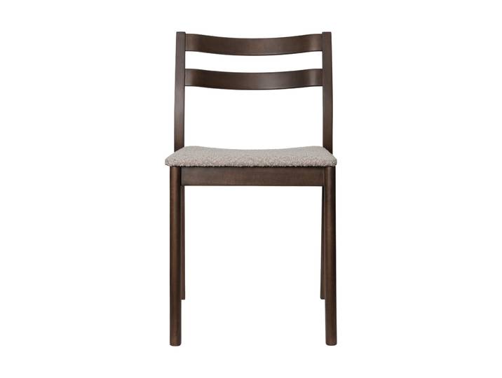 Ferm Living Boda Stuhl Gepolsterter Sitz rugged Bouclé, dunkel gebeizte Eiche-natural