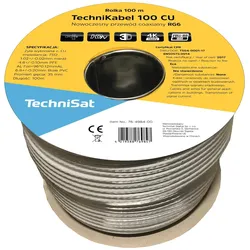TechniSat Koaxialkabel CE HD-100 CU RG6 100m biały 76-4984-00 (Antennenkabel), Antennenkabel