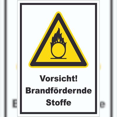 HB-Druck Vorsicht Brandfördernde Stoffe Aufkleber A4 (210x297mm)