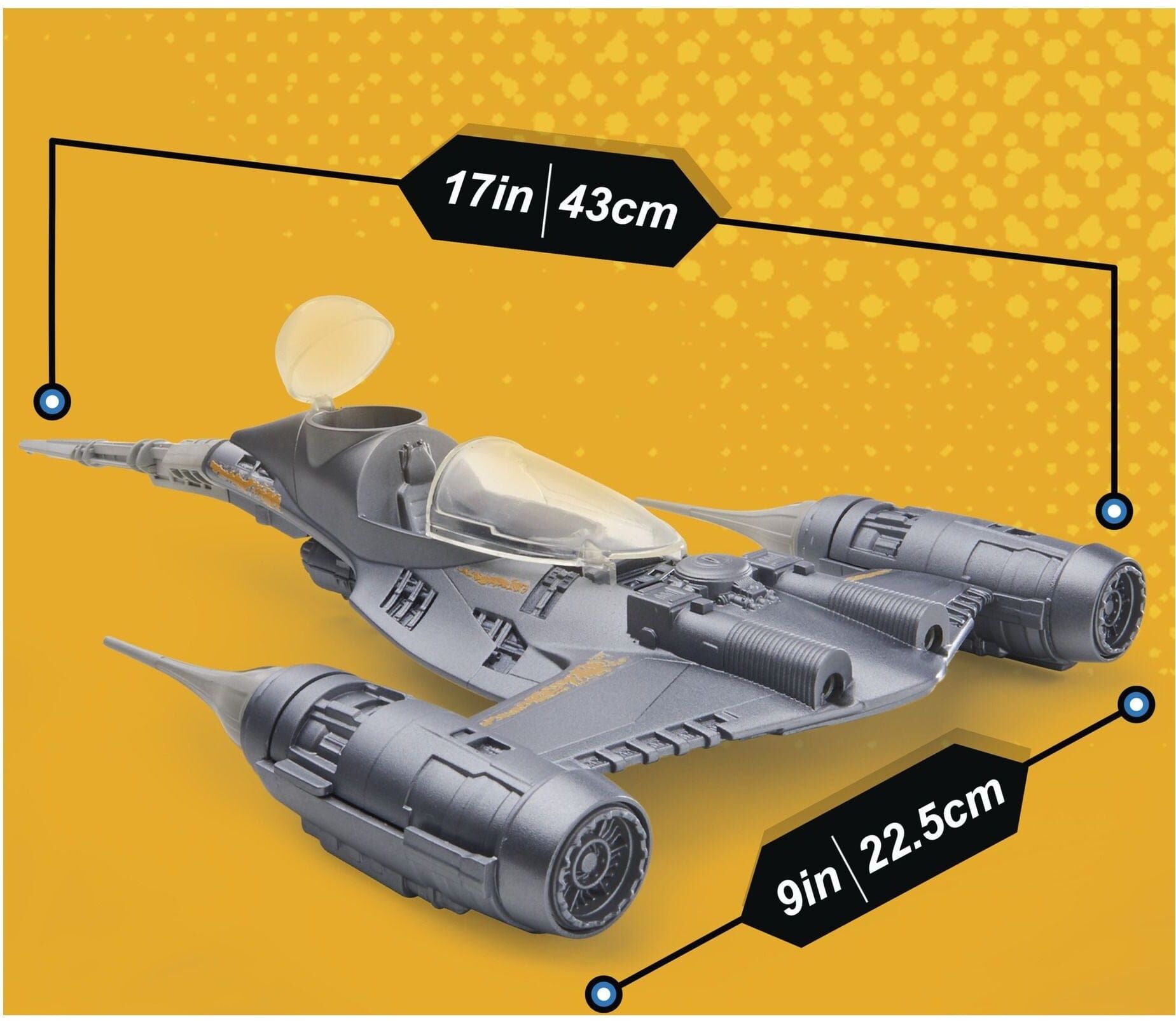 Hasbro Star Wars Epic Hero Series The Mandalorian’s N-1 Starfighter with Figures, 4-inch-scale Mandalorian action figure, 43 cm long, Ages 4 and Up