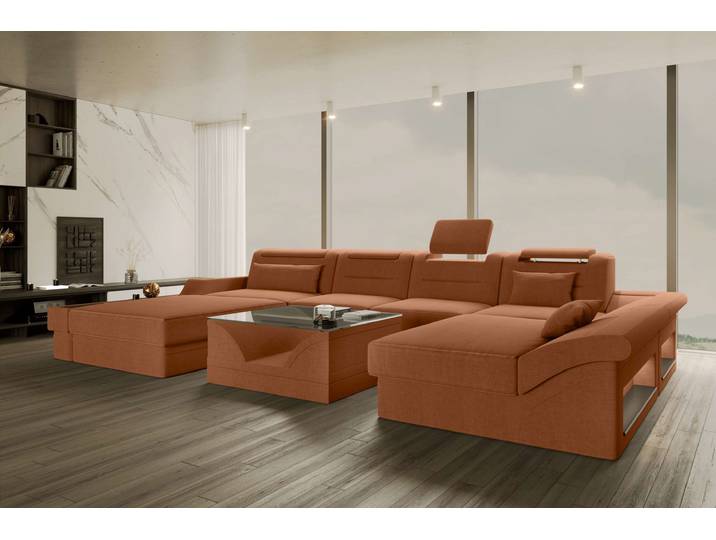 Wohnlandschaft Monza U Form Stoffsofa