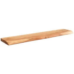 KADIMA DESIGN Wandregal mit Baumkante Akazie Massivholz 115 cm, Design Schweberegal Wandboard Massiv, Regal Holz Natur, Landhausstil