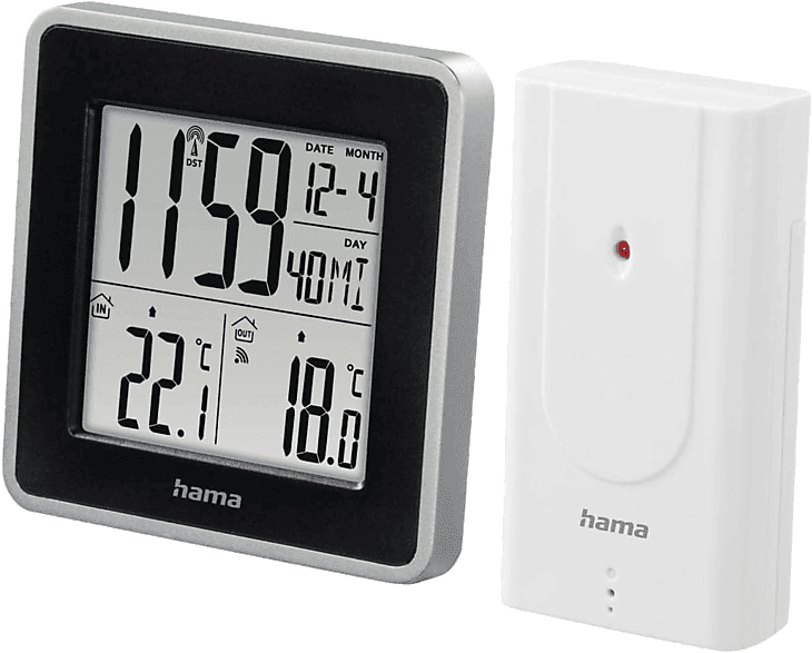 REACONDICIONADO Seminuevo Muy bueno Estación meteorológica - Hama ESW Intro, Temperatura interior y exterior, Hora, Calendario, Alarma, Negro