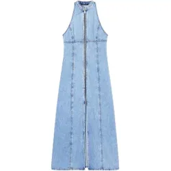 A|X Armani Exchange für Damen. XW002261AF21338MB001 Denim-Kleid blau (M), Lässig, Baumwolle, Ärmellos / Hosenträger