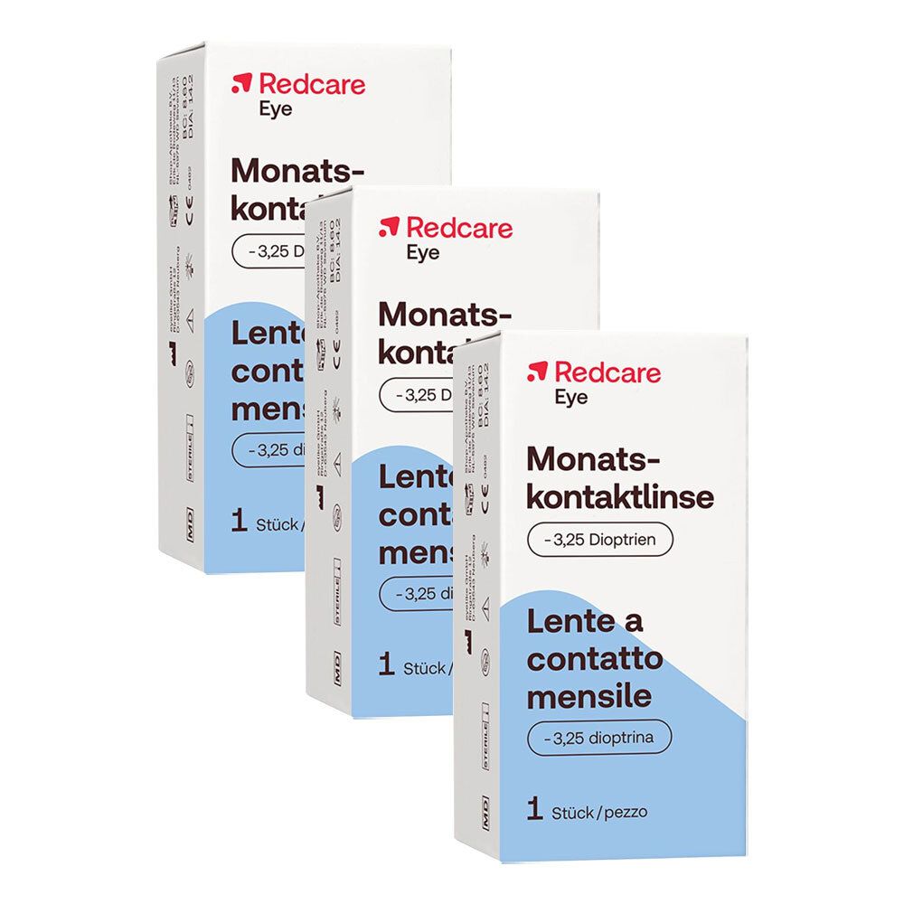 Redcare Monatslinse -3,25dpt 3 Stück Kontaktlinsen