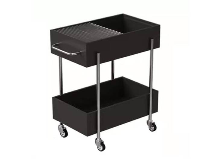 9bbhfJw4R Couchtisch im Landhausstil Wohnzimmerwagen, mehrschichtiges Lagerregal(Schwarz)