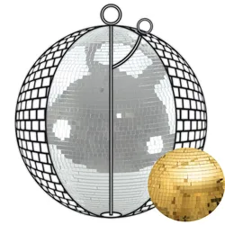 SATISFIRE Spiegelkugel 75cm gold Safety Discokugel Mirrorball Party Disko Deko