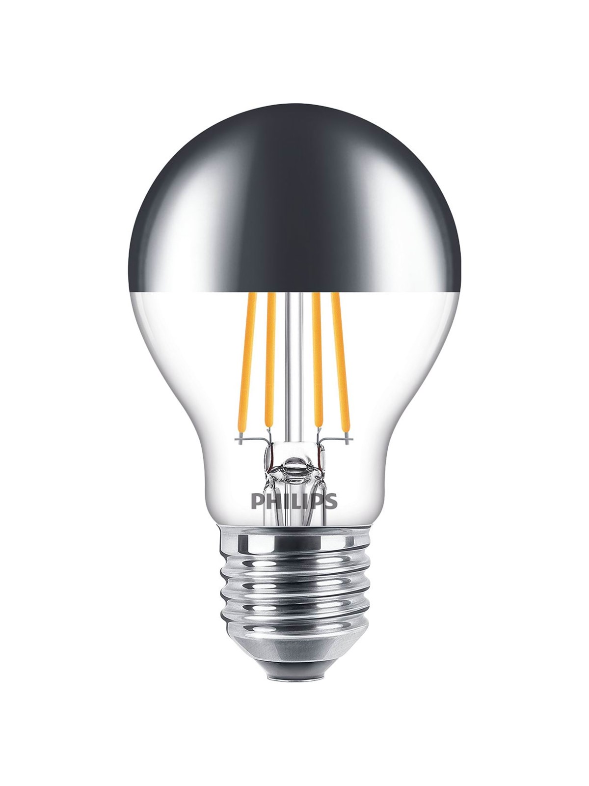 Philips LED-Lampe Classic Standard 7.2W/827 (50W) Mirror Dimmable E27