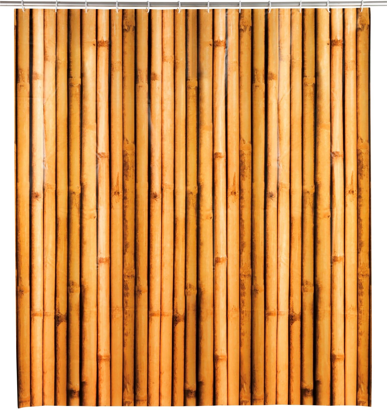 Duschvorhang WENKO "Bambusa", braun (bambus), B:180cm H:200cm, Polyethylen-Vinylacetat (PEVA), Duschvorhänge, Duschvorhang, Höhe 200 cm