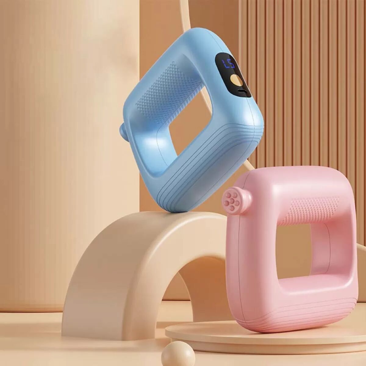 INF Vibrierender Yoga Ring Massager mit 5+3 Geschwindigkeitsstufen – Muskelentspannung & Fettverbrennung Rosa