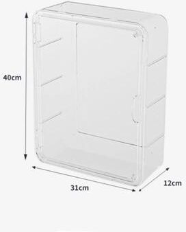 Inspired Living Wall Mounted Medicine Cabinet & Multi Layer Storage Organizer Rack 4 Floors Transparent