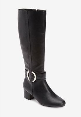 Women's The Vale Tall Wide Calf Boot By Comfortview by Comfortview in Black (Size 9 M)